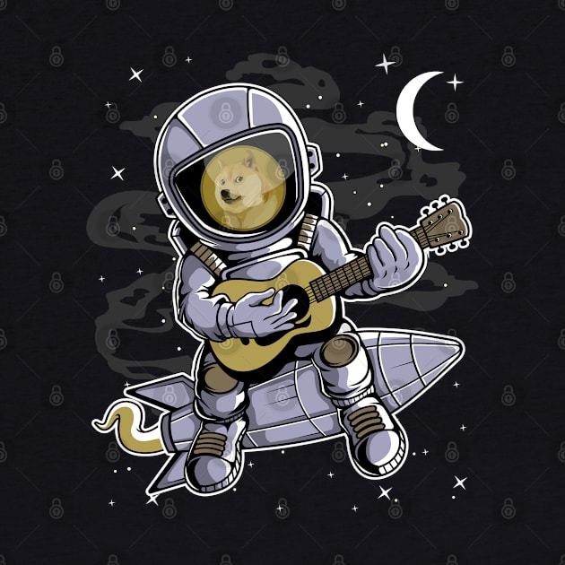 Astronaut Guitar Dogecoin DOGE Coin To The Moon Crypto Token Cryptocurrency Blockchain Wallet Birthday Gift For Men Women Kids by Thingking About